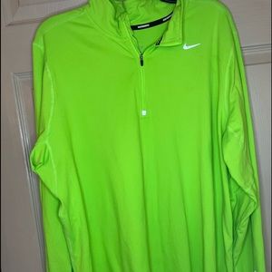 Nike Dri Fit Lime green half zip jacket